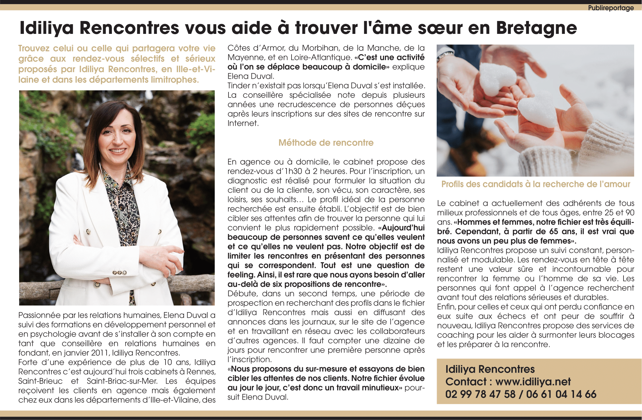 Idiliya Rencontres Agence Matrimoniale Rennes Article Hebdo Communication Sem 47 1
