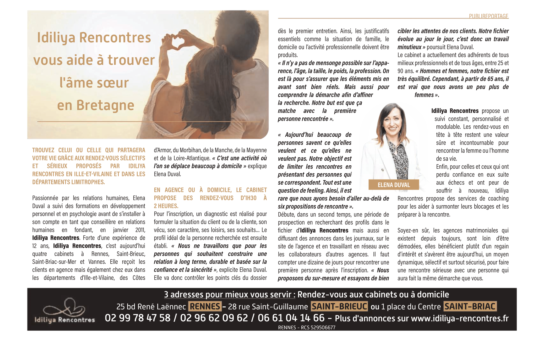 Idiliya Rencontres Agence Matrimoniale Rennes Article Petit Bleu